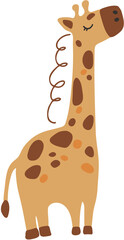 Abstract baby giraffe Png, boho baby animal, cute animal isolated, funny giraffe, adorable giraffe for print, Png illustration	