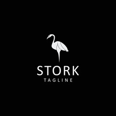Stork logo design icon tamplate