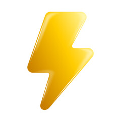 Lightning bolt 3D icon - symbol of energy