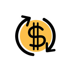 Money icon wih color, Finance vector, Bussines element