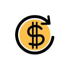 Money icon wih color, Finance vector, Bussines element