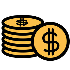 Money icon wih color, Finance vector, Bussines element