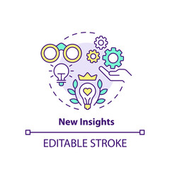 New insights concept icon. Advantage for mentor abstract idea thin line illustration. Increase career satisfaction. Isolated outline drawing. Editable stroke. Arial, Myriad Pro-Bold fonts used
