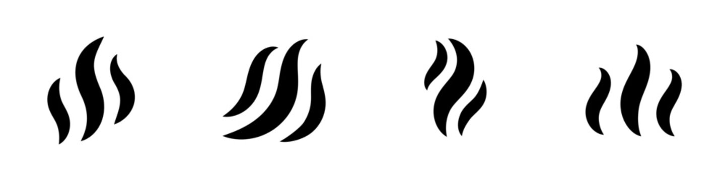 Conjunto de iconos de humo. Concepto de caliente, aroma, vapor. Ilustración vectorial