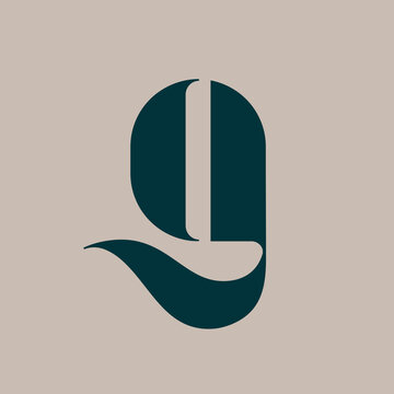 Letter g leaf logo.Alphabet initial.Lettering sign isolated on light fund.Decorative icon for brand identity.Beauty, spa font monogram.Organic shape.Healthy lifestyle concept.