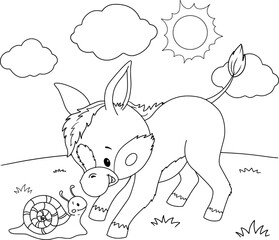 Donkey coloring page
