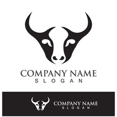 Bull head logo vector icon