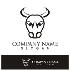 Bull head logo vector icon