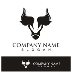 Bull head logo vector icon
