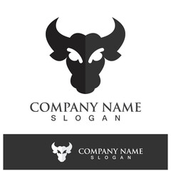 Bull head logo vector icon