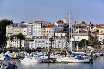 Fototapeta na wymiar View of Ferrol from the fishing harbour on Saint James way