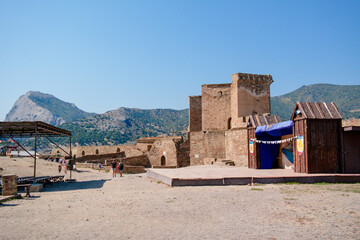 Ancient Genoese fortress in Sudak, Crimea, Ukraine