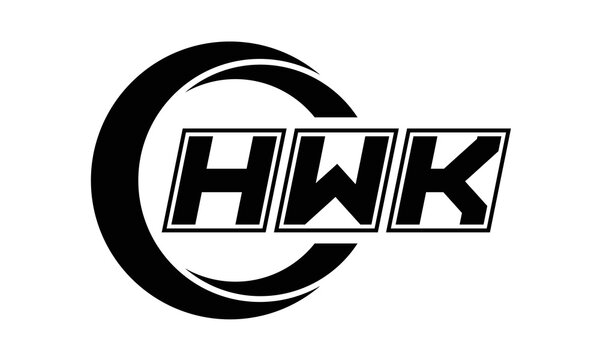 HWK three-letter circle logo design. custom font logo vector template | abstract logo | word mark logo | letter mark logo | business logo | minimalist logo | font logo | 