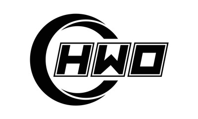 HWO three-letter circle logo design. custom font logo vector template | abstract logo | word mark logo | letter mark logo | business logo | minimalist logo | font logo | 