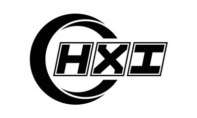 HXI three-letter circle logo design. custom font logo vector template | abstract logo | word mark logo | letter mark logo | business logo | minimalist logo | font logo | 