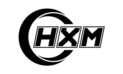 HXM three-letter circle logo design. custom font logo vector template | abstract logo | word mark logo | letter mark logo | business logo | minimalist logo | font logo | 