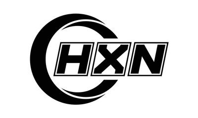 HXN three-letter circle logo design. custom font logo vector template | abstract logo | word mark logo | letter mark logo | business logo | minimalist logo | font logo | 