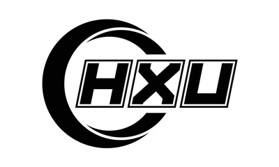 HXU three-letter circle logo design. custom font logo vector template | abstract logo | word mark logo | letter mark logo | business logo | minimalist logo | font logo | 