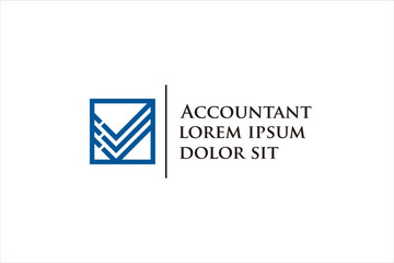 Fototapeta premium Financial accounting logo design invoice graphic chart report document icon symbol