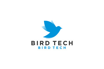 Dove bird silhouette logo design minimalist flat icon animal fly freedom symbol