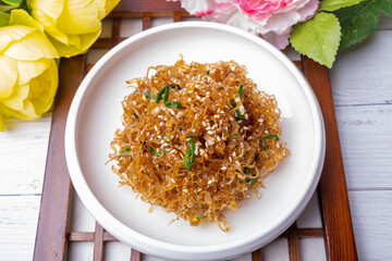 Korean food side dish Stir-fried dried squid