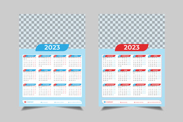 2023 one-page wall calendar design template 