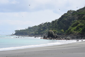 Vista área playa blanca isla Gorgona Colombia