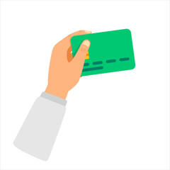 Hand credit card online bank vector illustration