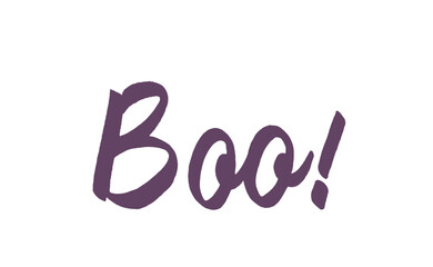 Boo! exclamation lettering. Halloween quote funny design.