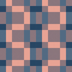Seamless tartan plaid pattern in Orange and Blue