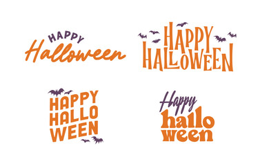 Happy Halloween lettering. Holiday lettering for banner, poster, greeting card or party invitation. Vector illustration.