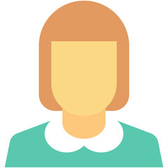 Girl Avatar Colored Vector Icon