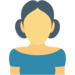 Young Girl Colored Vector Icon