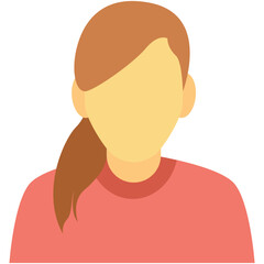 Blond Woman Colored Vector Icon