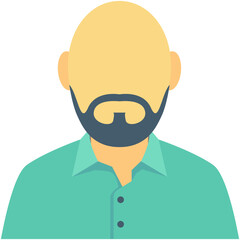 Bald Man Colored Vector Icon