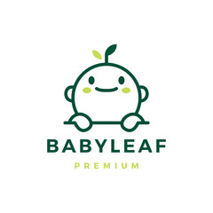 baby leaf logo vector icon illustration