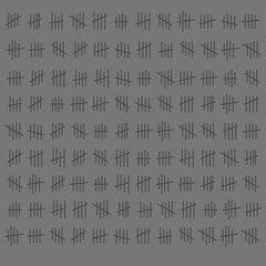 Black and white tally stroke counting.