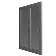 3d rendering illustration of aluminium French doors