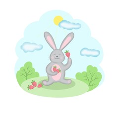 easter bunny with easter eggs