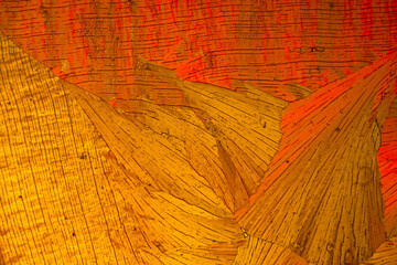 Chemical substance methyl yellow made by a microscope in polarized light