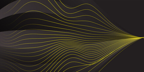 Abstract black background with yellow lines