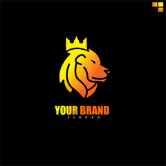Obraz premium illustration vector of king lion with crown, suitable for business logo brand, community logo etc