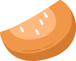 Piece of pumpkin icon. Vector illustration
