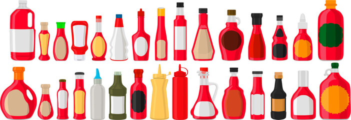big kit varied glass bottles filled liquid cranberry sauce
