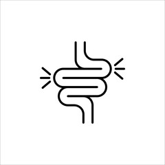 Gut constipation icon design,Intestines icon, symbol of digestion system flat style vector illustration. color editable