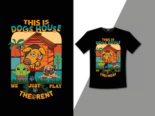 Unicorn animal cartoon dog T Shirt Design