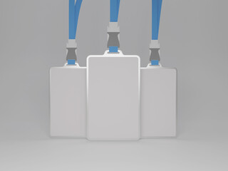 ID card holder mockup 3d rendering with white background  