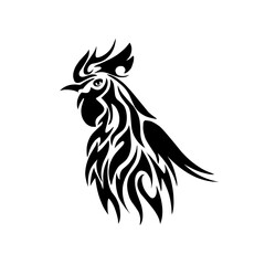 Illustration vector graphic of rooster tribal tattoo art design
