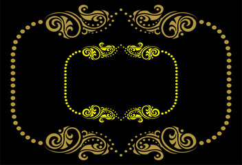 Vintage invitation leaf and roots vector design in unique gold color