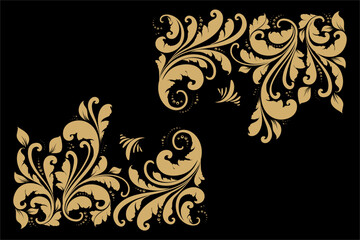 The vintage invitation vector design with gold color and unique pattern is perfect for invitation design